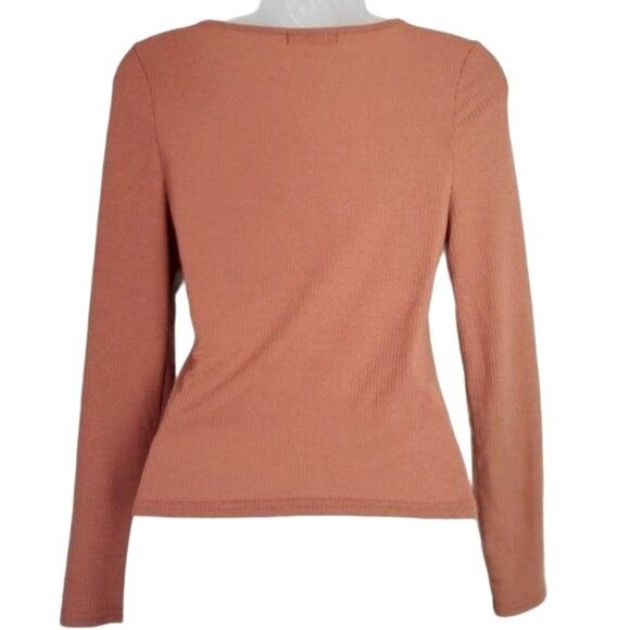 COTTON ON Womens T-Shirt Small Long sleeve V-Neck Knit Textured Soft Casual - Picture 2 of 8